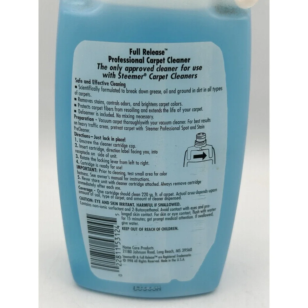 Full Release 15 oz Steamer Professional Carpet Cleaner Deodorizes New‎ Unopened